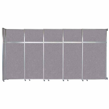 Versare Operable Wall Sliding Room Divider 15'7" x 8'5-1/4" Cloud Gray Fabric 1072508